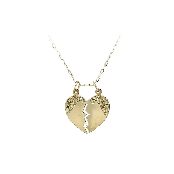Золотая подвеска Сердце для двоих