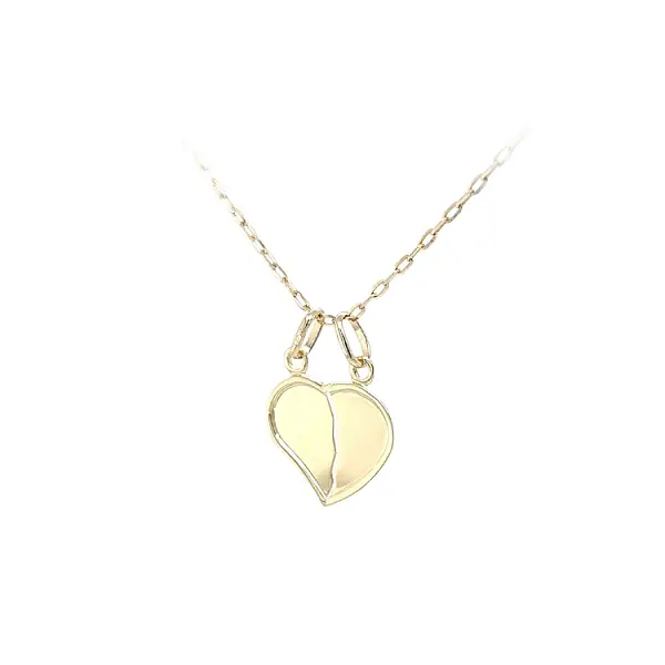 Золотая подвеска Сердце для двоих