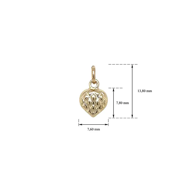 Золотая подвеска Сердце