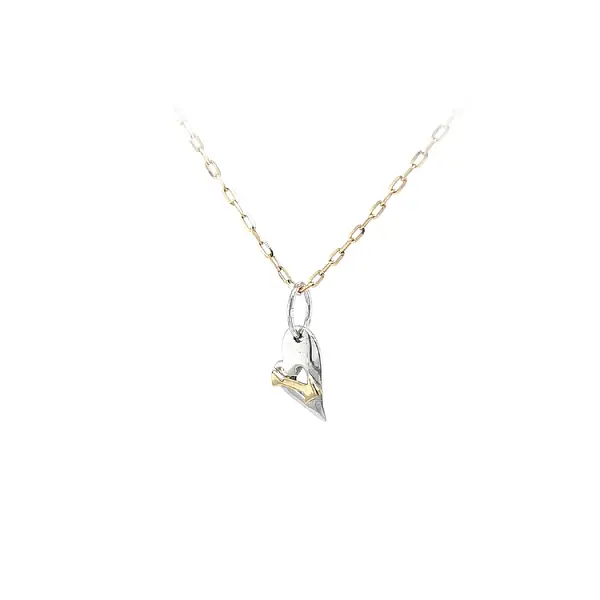 Золотая подвеска Сердце со стрелой