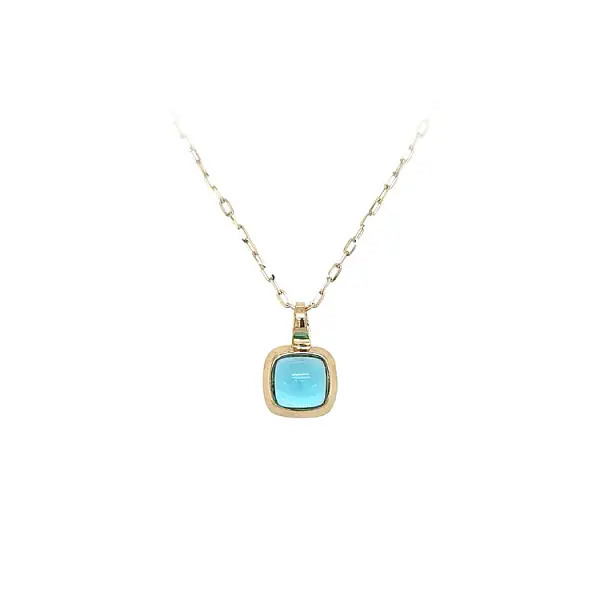 Золотая подвеска с голубым камнем