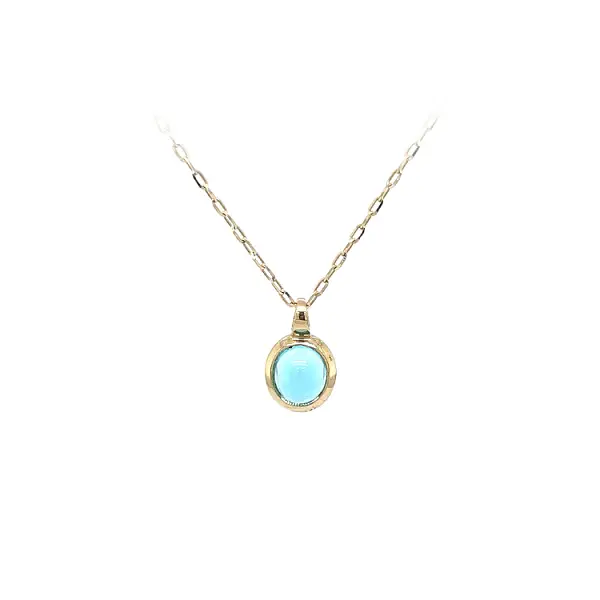 Золотая подвеска с голубым камнем