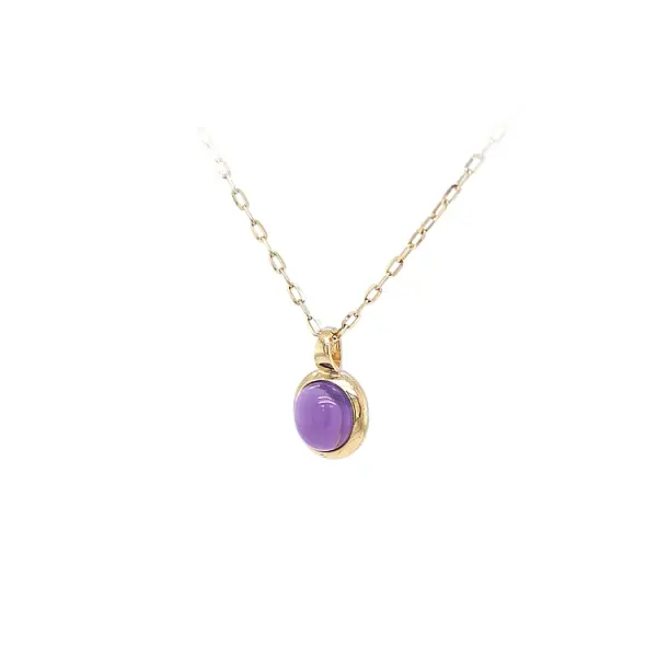 Золотая подвеска с фиолетовым камнем