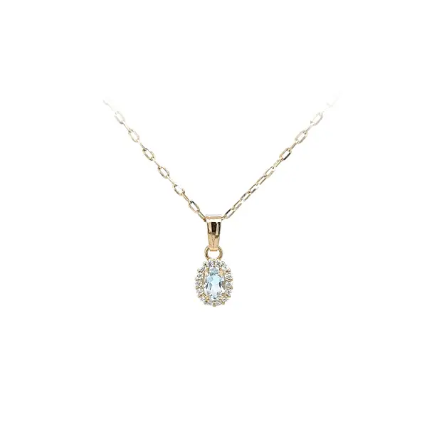 Золотая подвеска с голубым камнем