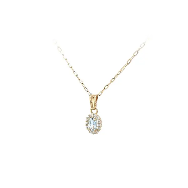 Золотая подвеска с голубым камнем