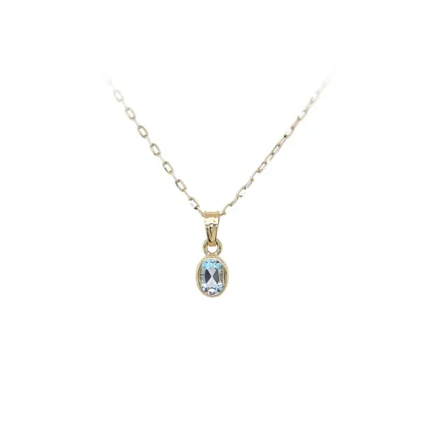 Золотая подвеска с голубым камнем