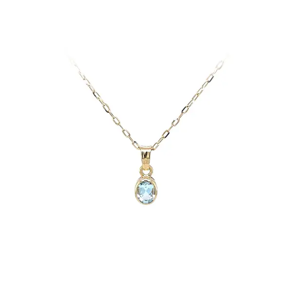 Золотая подвеска с голубым камнем