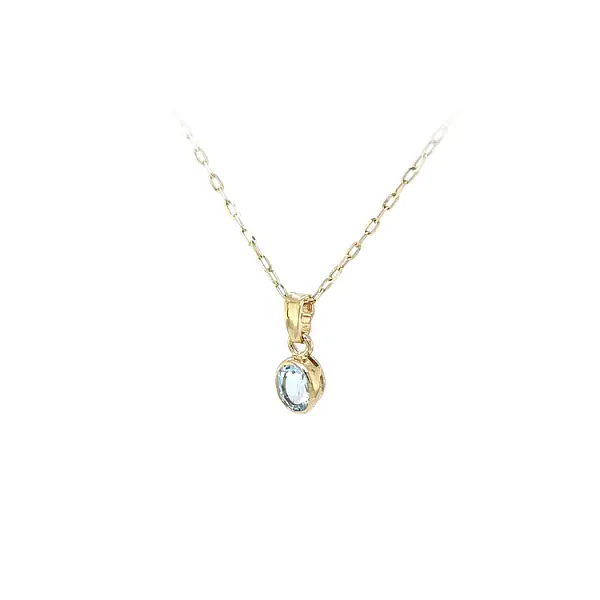 Золотая подвеска с голубым камнем