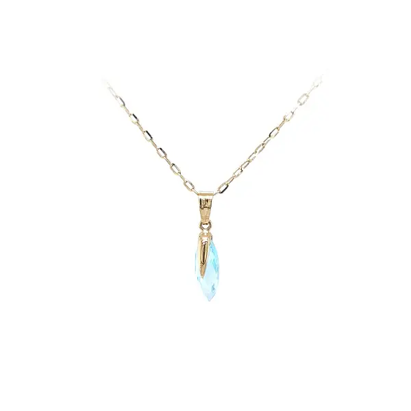 Золотая подвеска с голубым камнем