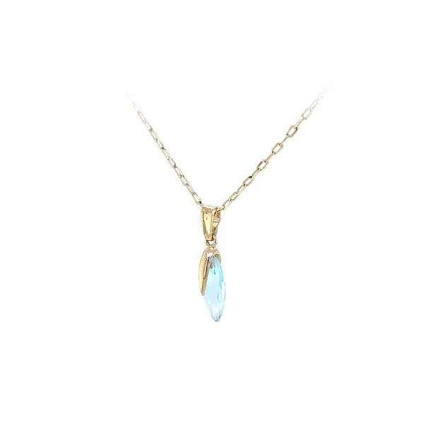 Золотая подвеска с голубым камнем