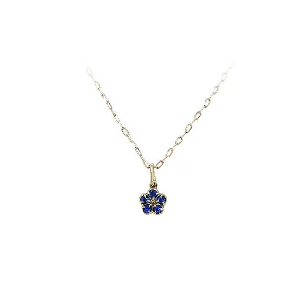 Золотая подвеска с голубым камнем