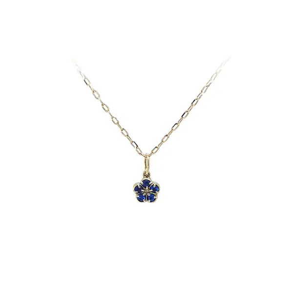 Золотая подвеска с голубым камнем