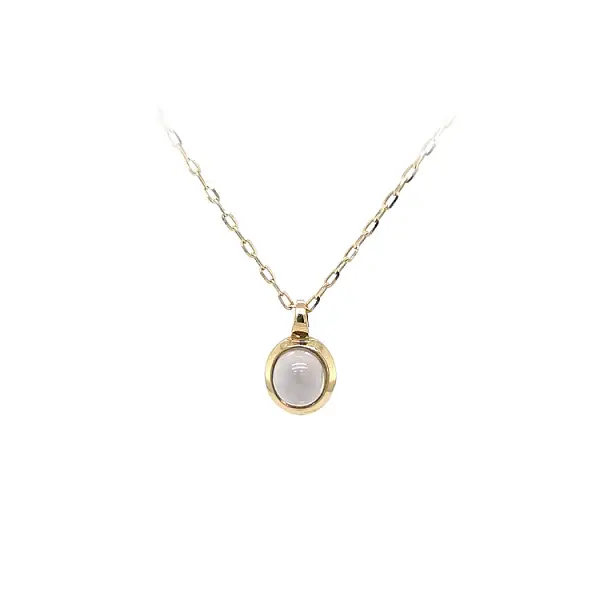 Золотая подвеска с коричневым камнем