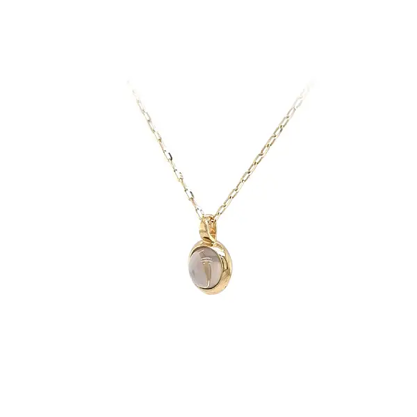 Золотая подвеска с коричневым камнем