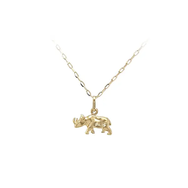 Золотой кулон 'Носорог