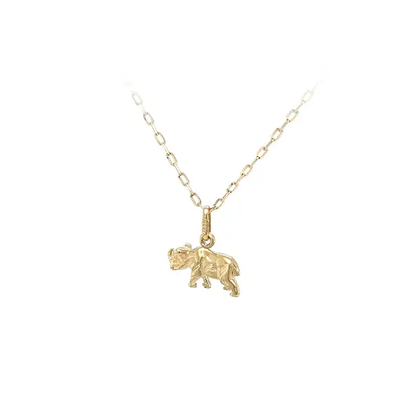 Золотой кулон 'Носорог