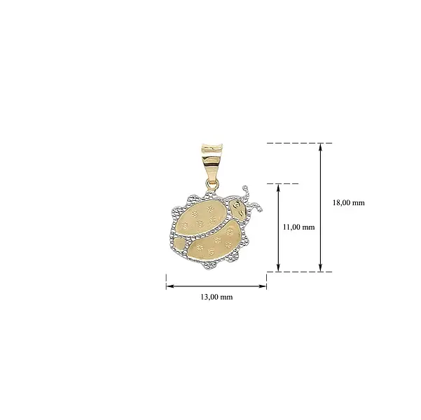 Кулон Божья коровка из комбинированного золота