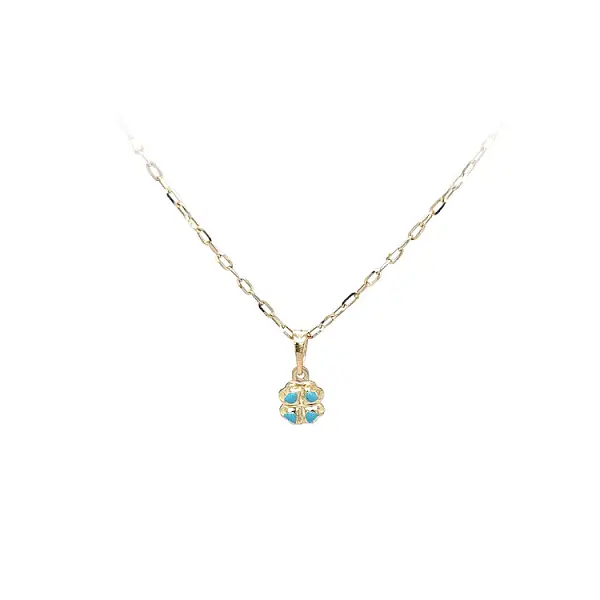 Золотой кулон 'Четырехлистный клевер