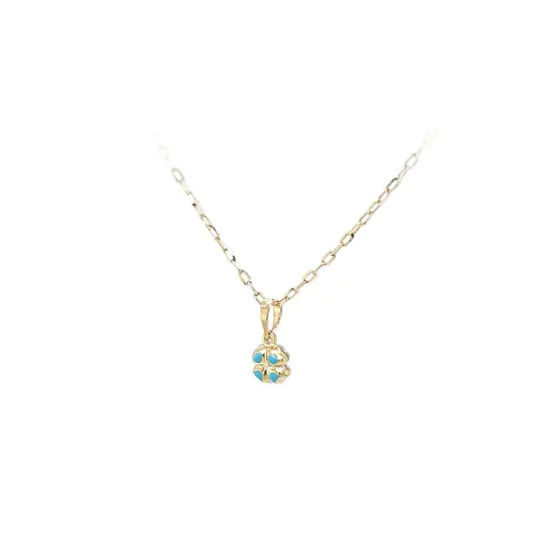 Золотой кулон 'Четырехлистный клевер