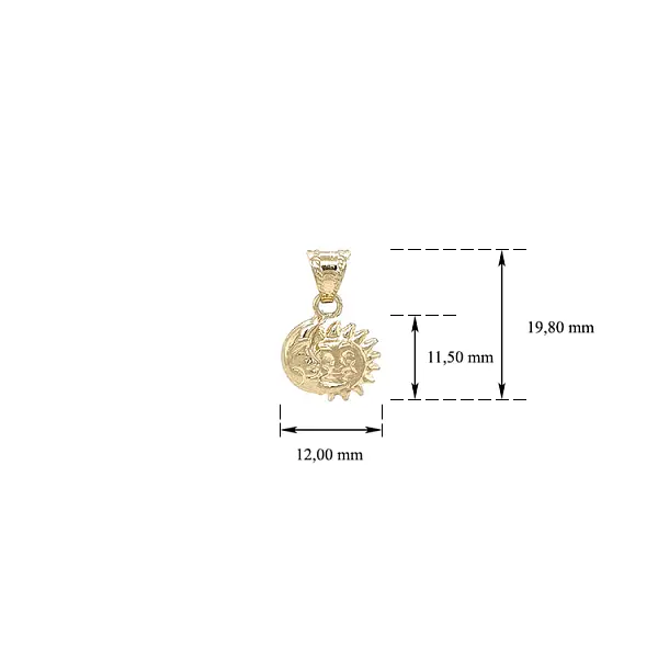 Золотая подвеска Солнце и Луна Символ гармонии и равновесия