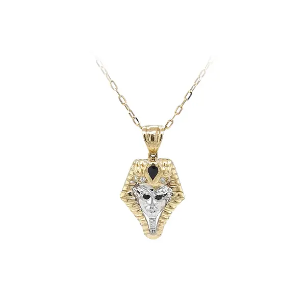 Кулон Тутанхамон из комбинированного золота