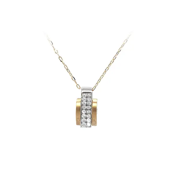 Подвеска с цирконами из комбинированного золота