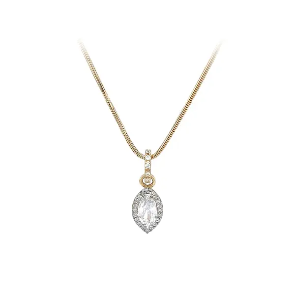 Золотое колье с цирконами