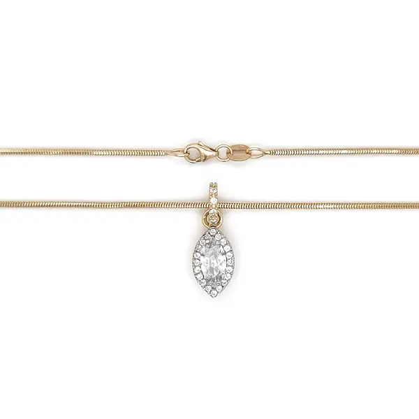 Золотое колье с цирконами