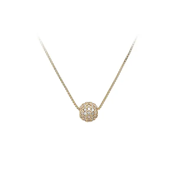 Золотая подвеска Шар с цирконами