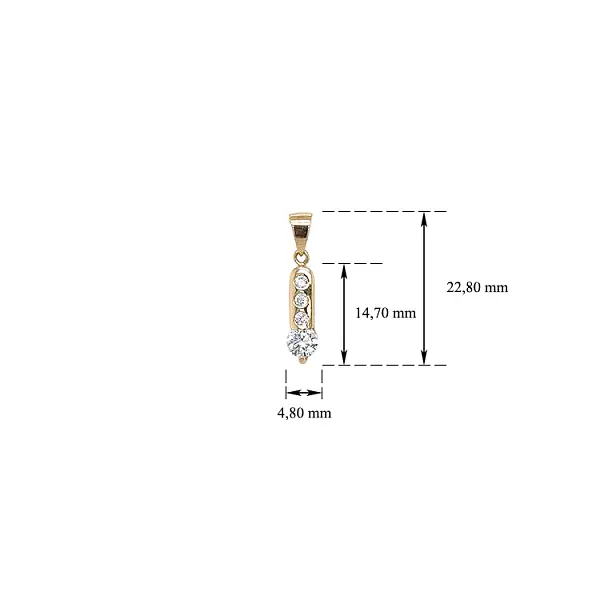 Золотая подвеска с цирконами
