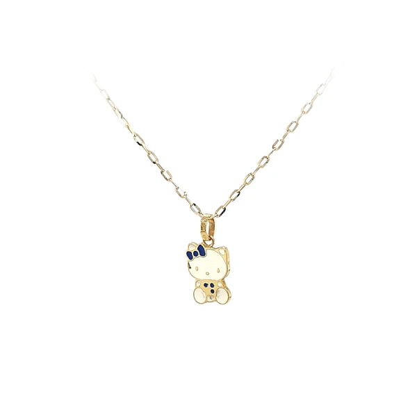 Золотая подвеска Hello Kitty