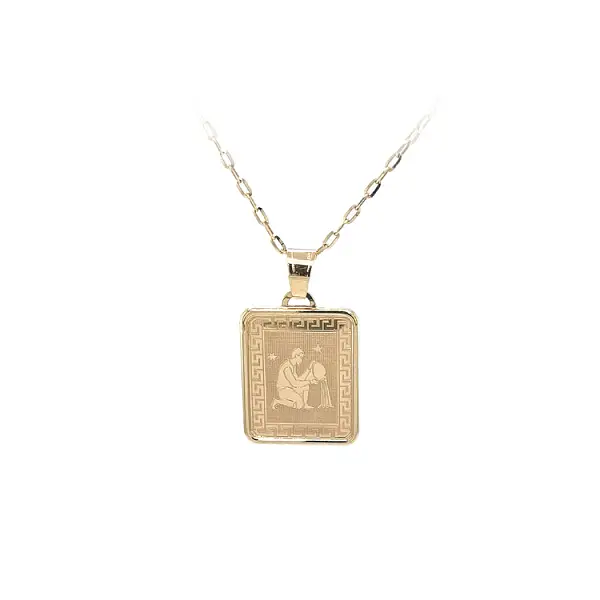 Золотой кулон Водолей