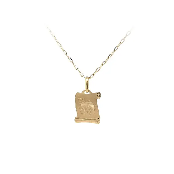 Золотая подвеска Знак Овна