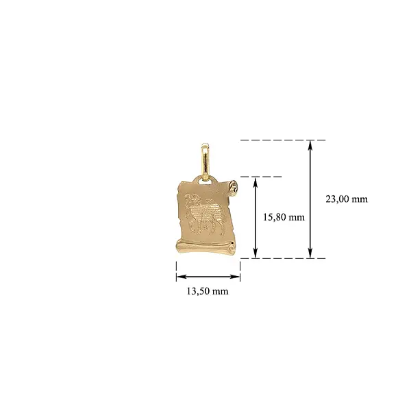 Золотая подвеска Знак Овна