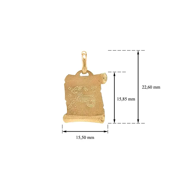 Золотая подвеска Знак Козерога