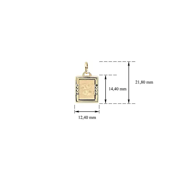 Золотая подвеска Знак Рыбы