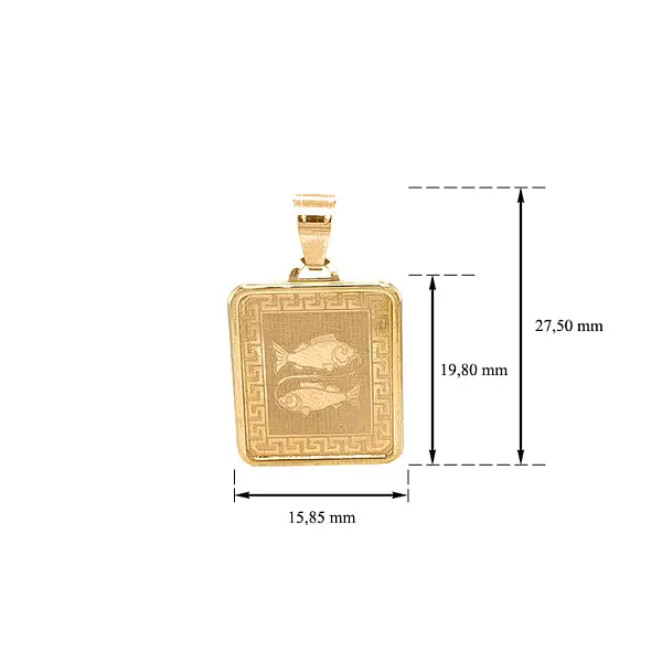 Золотая подвеска Знак Рыбы