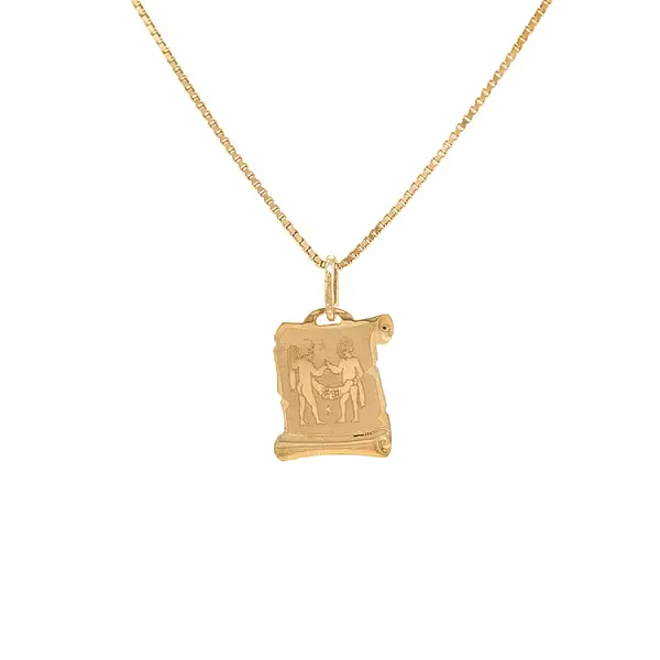 Золотая подвеска Знак близнецов