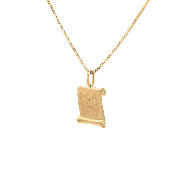 Золотая подвеска Знак близнецов