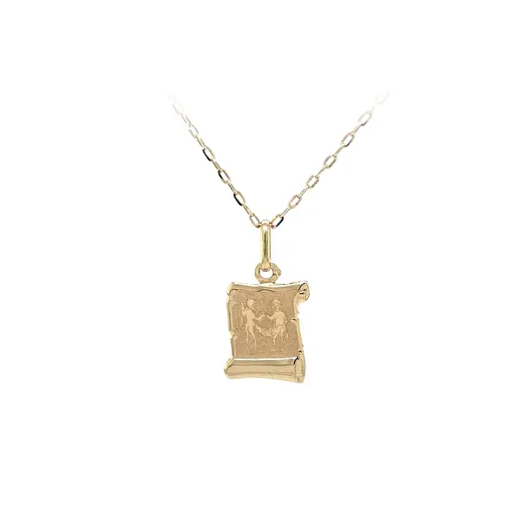 Золотая подвеска Знак близнецов