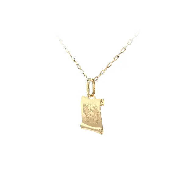 Золотая подвеска Знак близнецов