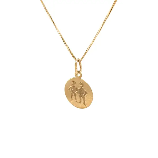 Золотая подвеска Знак близнецов