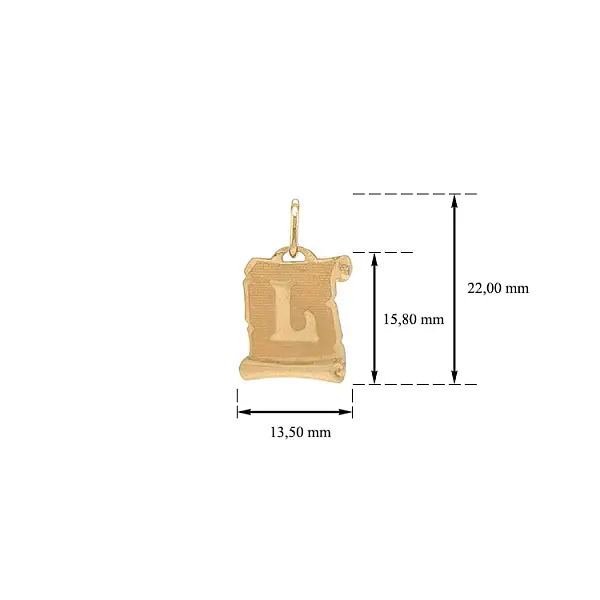 Золотая подвеска Буква L