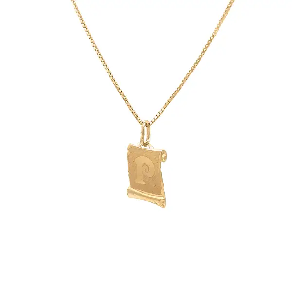 Золотая подвеска Буква P