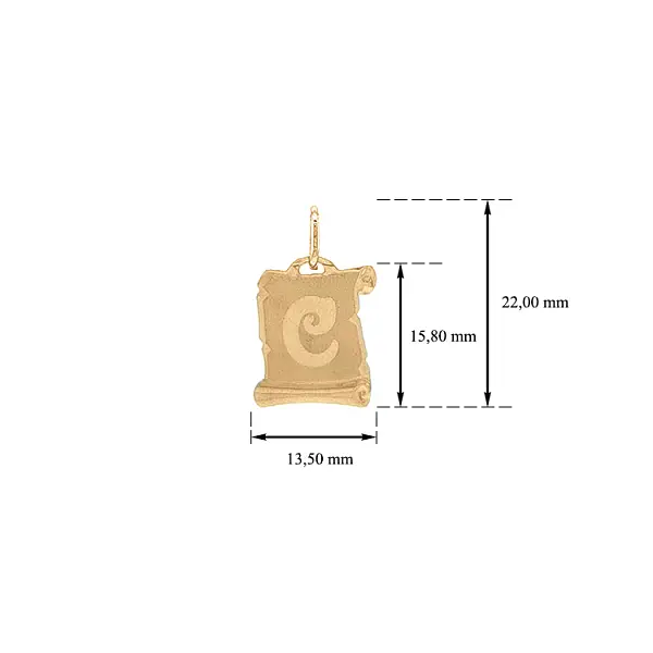 Золотая подвеска Буква С