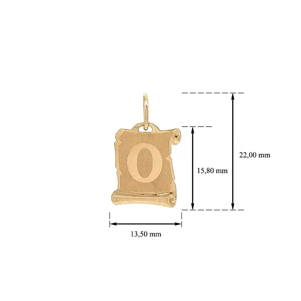 Золотая подвеска Буква О