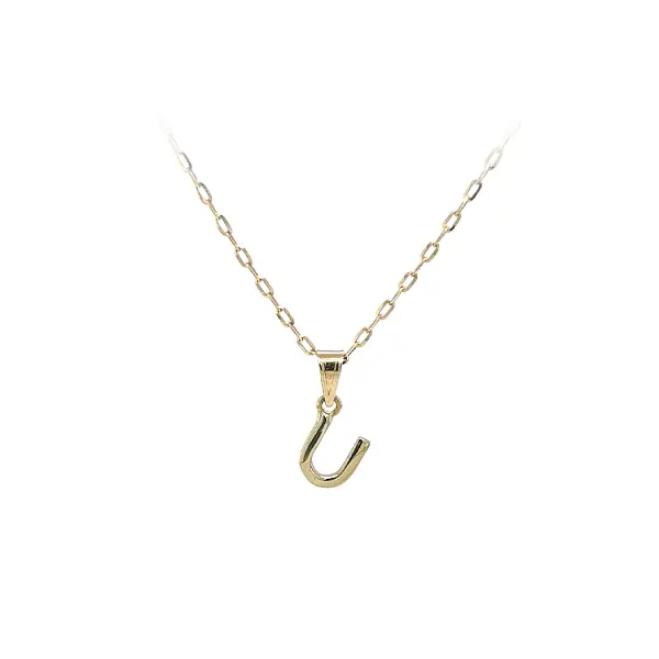 Золотая подвеска Буква U