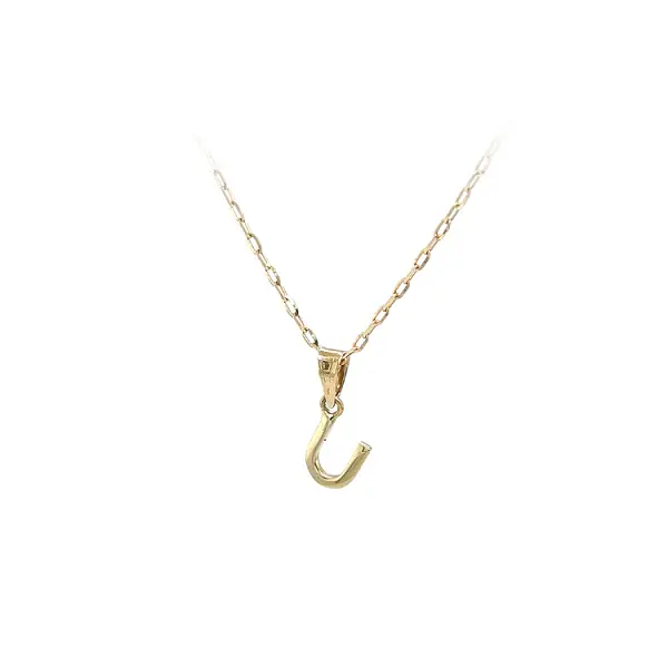 Золотая подвеска Буква U