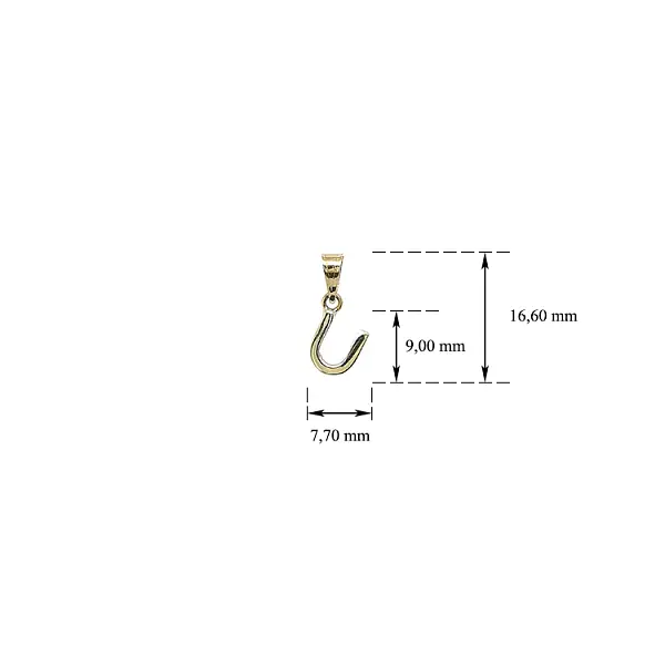 Золотая подвеска Буква U