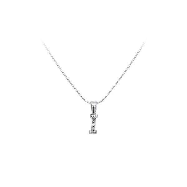 Кулон Буква I с цирконами